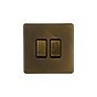 The Westminster Collection Vintage Brass 2 Gang Intermediate & 2 Way Switch