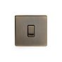 Soho Lighting Antique Brass 1 Gang Retractive Switch Blk Ins Screwless