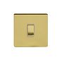 The Savoy Collection Brushed Brass 1 Gang Retractive Switch Wht Ins Screwless