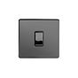 Soho Lighting Black Nickel 1 Gang Retractive Switch Blk Ins Screwless