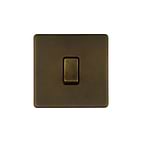 The Westminster Collection Vintage Brass 1 Gang Retractive Switch
