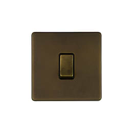 The Westminster Collection Vintage Brass 1 Gang Retractive Switch
