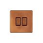 The Chiswick Collection Antique Copper 2 Gang Retractive Switch