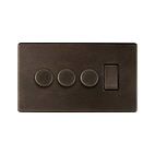 Vintage Brass Dimmer Rocker Combo Switch
