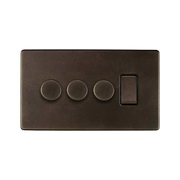 Vintage Brass Dimmer Rocker Combo Switch