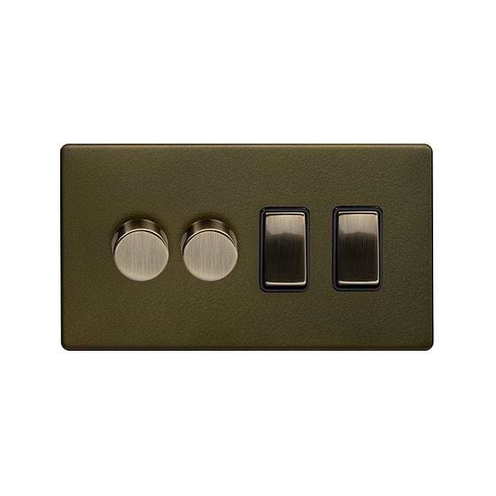 Bronze Dimmer Rocker Combo Switch
