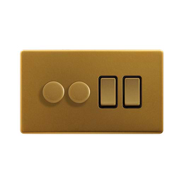 Antique Gold Dimmer Rocker Combo Switch
