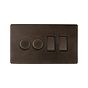 The Westminster Collection Vintage Brass 4 Gang Dimmer and Rocker Switch Combo (2 x 2-Way intelligent Dimmer & 2 x 2-Way Switch)
