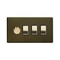 Bronze and Brass Dimmer Rocker Combo Switch

