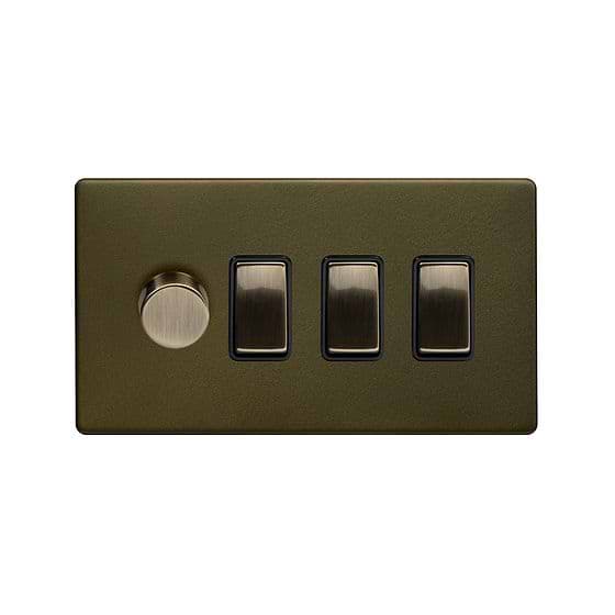 Bronze Dimmer Rocker Combo Switch
