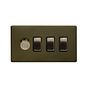 Bronze Dimmer Rocker Combo Switch
