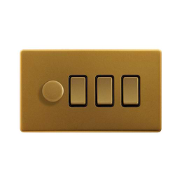 Antique Gold Dimmer Rocker Combo Switch
