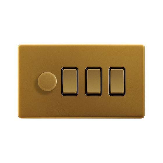 Antique Gold Dimmer Rocker Combo Switch
