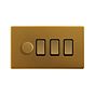 Antique Gold Dimmer Rocker Combo Switch
