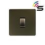 The Eton Collection Bronze 1 Gang 150W Smart Rocker Switch Black Insert