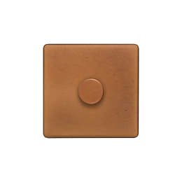The Chiswick Collection Antique Copper 1 Gang Intelligent Trailing Dimmer  Screwless 150W LED (300W Halogen/Incandescent)