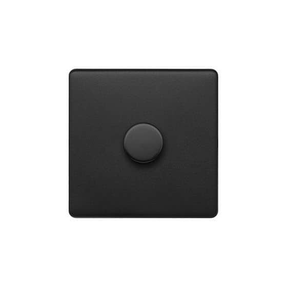 The Camden Collection Matt Black 1 Gang 400W LED Dimmer Switch