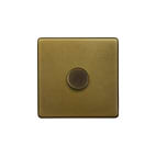 The Belgravia Collection Old Brass 1 Gang 2 -Way Intelligent Dimmer 150W LED (300w Halogen/Incandescent)