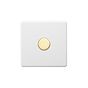 Soho Lighting Primed Paintable 1 Gang 2 -Way Intelligent Dimmer 150W LED (300w Halogen/Incandescent) with Brushed Brass Switch