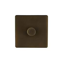 The Westminster Collection Vintage Brass 1 Gang 2 -Way Intelligent Dimmer 150W LED (300w Halogen/Incandescent)