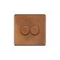 Antique Copper 2 Gang Dimmer Switch
