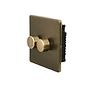 The Eton Collection Bronze 2 Gang 2 -Way Intelligent Dimmer 150W LED (300W Halogen/Incandescent)