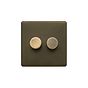 The Eton Collection Bronze 2 Gang Intelligent Trailing Dimmer Screwless 150W LED (300W Halogen/Incandescent)
