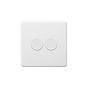 Soho Lighting Primed Paintable 2 Gang 2 -Way Intelligent Dimmer 150W LED (300W Halogen/Incandescent) with White Switch