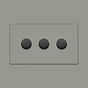 Soho Lighting Primed Paintable 3 Gang 2 -Way Intelligent Dimmer 150W LED (300w Halogen/Incandescent) with Matt Black Switch