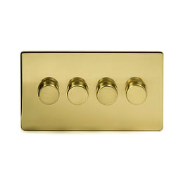 Brushed Brass 4 Gang Dimmer Switch
