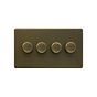 The Eton Collection Bronze 4 Gang 2 -Way Intelligent Dimmer 150W LED (300w Halogen/Incandescent)