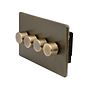 The Eton Collection Bronze 4 Gang 2 -Way Intelligent Dimmer 150W LED (300w Halogen/Incandescent)