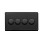 The Camden Collection Matt Black 4 Gang 400W LED Dimmer Switch