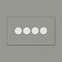 Soho Lighting Primed Paintable 4 Gang 2 Way Intelligent Dimmer Switch 150W LED (300w Halogen/Incandescent) with White Switch