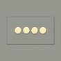 Soho Lighting Primed Paintable 4 Gang 2 -Way Intelligent Dimmer 150W LED (300w Halogen/Incandescent) with Brushed Brass Switch