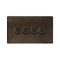 The Westminster Collection Vintage Brass 4 Gang 2 -Way Intelligent Dimmer 150W LED (300w Halogen/Incandescent)