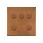 The Chiswick Collection Antique Copper 5 Gang 2 -Way Intelligent Dimmer 150W LED (300W Halogen/Incandescent)