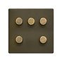 The Eton Collection Bronze 5 gang Intelligent Trailing Dimmer Screwless 150W LED (300WHalogen/Incandescent)
