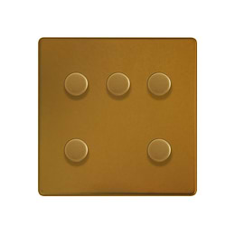 Antique Gold 5 Gang Dimmer Switch
