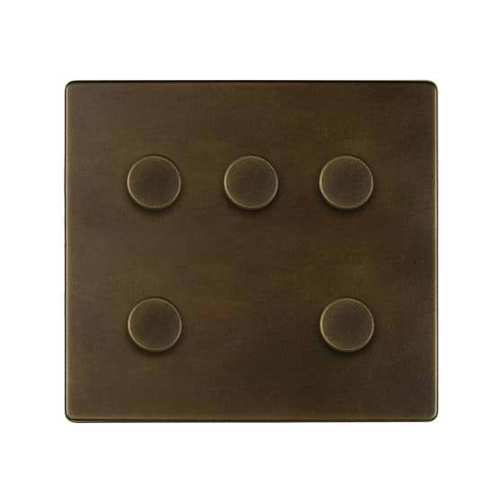 Vintage Brass 5 Gang Dimmer Switch
