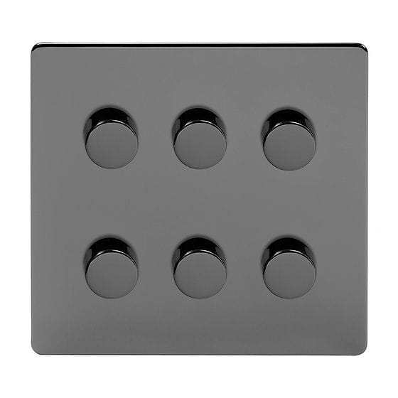 Black Nickel 6 Gang Dimmer Switch