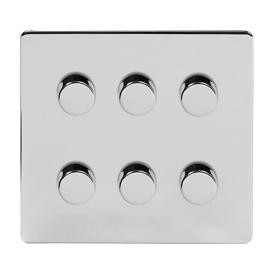 6 Gang Polished Chrome Dimmer