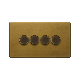 Old Brass 4 Gang Dimmer Switch

