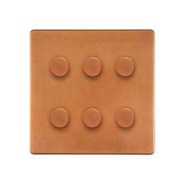Antique Copper 6 Gang Dimmer Switch