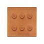The Chiswick Collection Antique Copper 6 Gang 2 -Way Intelligent Dimmer LED 150W LED (300W Halogen/Incandescent)