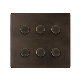 Vintage Brass 6 Gang Dimmer Switch