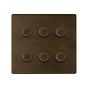 Vintage Brass 6 Gang Dimmer Switch
