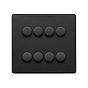 The Camden Collection Matt Black 8 Gang 2-Way Intelligent Dimmer 150W LED (300W Halogen/Incandescent)