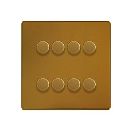 Antique Gold 8 Gang Dimmer Switch
