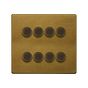 The Belgravia Collection Old Brass 8 Gang 2-Way Intelligent Dimmer 150 LED (300W Halogen/Incandescent)
